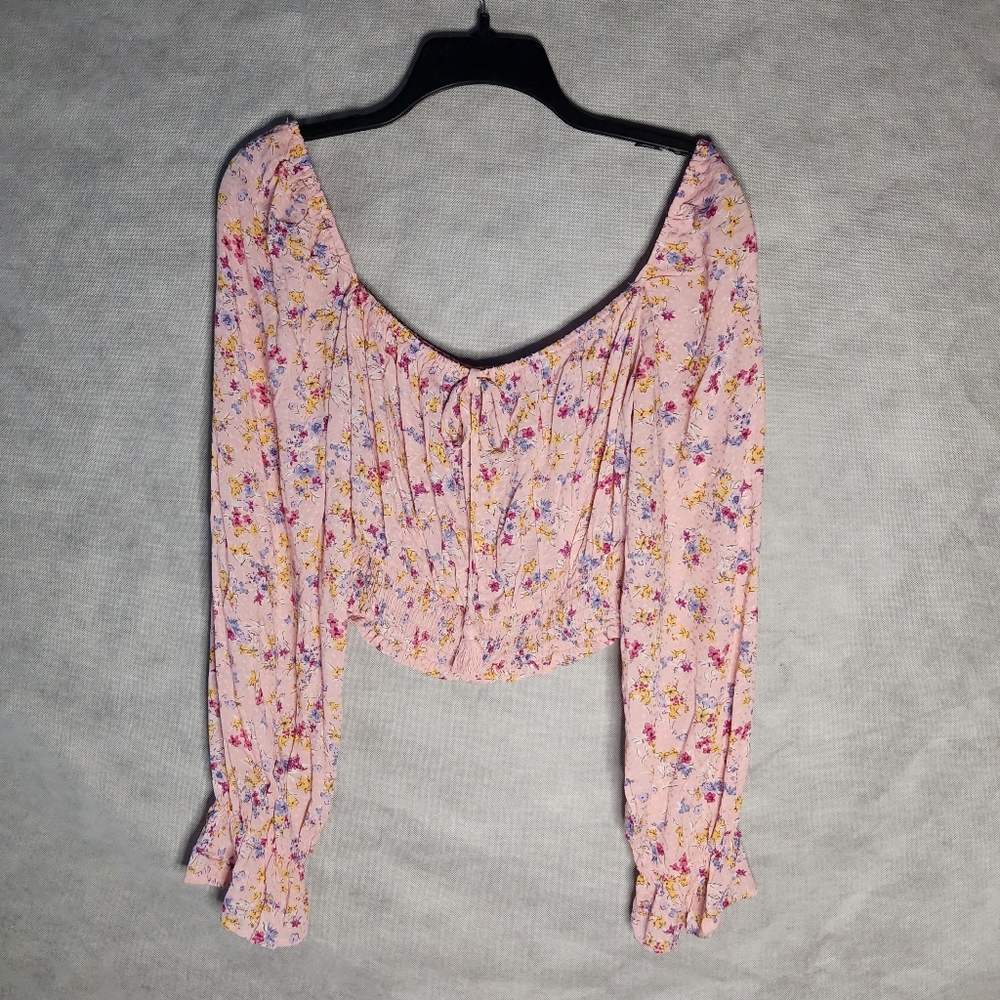 Kingston Grey Floral Smocked Waistband Top